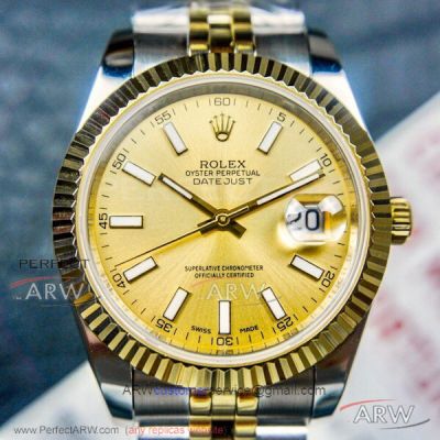 NS Factory Rolex Datejust 41mm Men's Watch Online - Champagne Face All Gold Case ETA 2836 Automatic